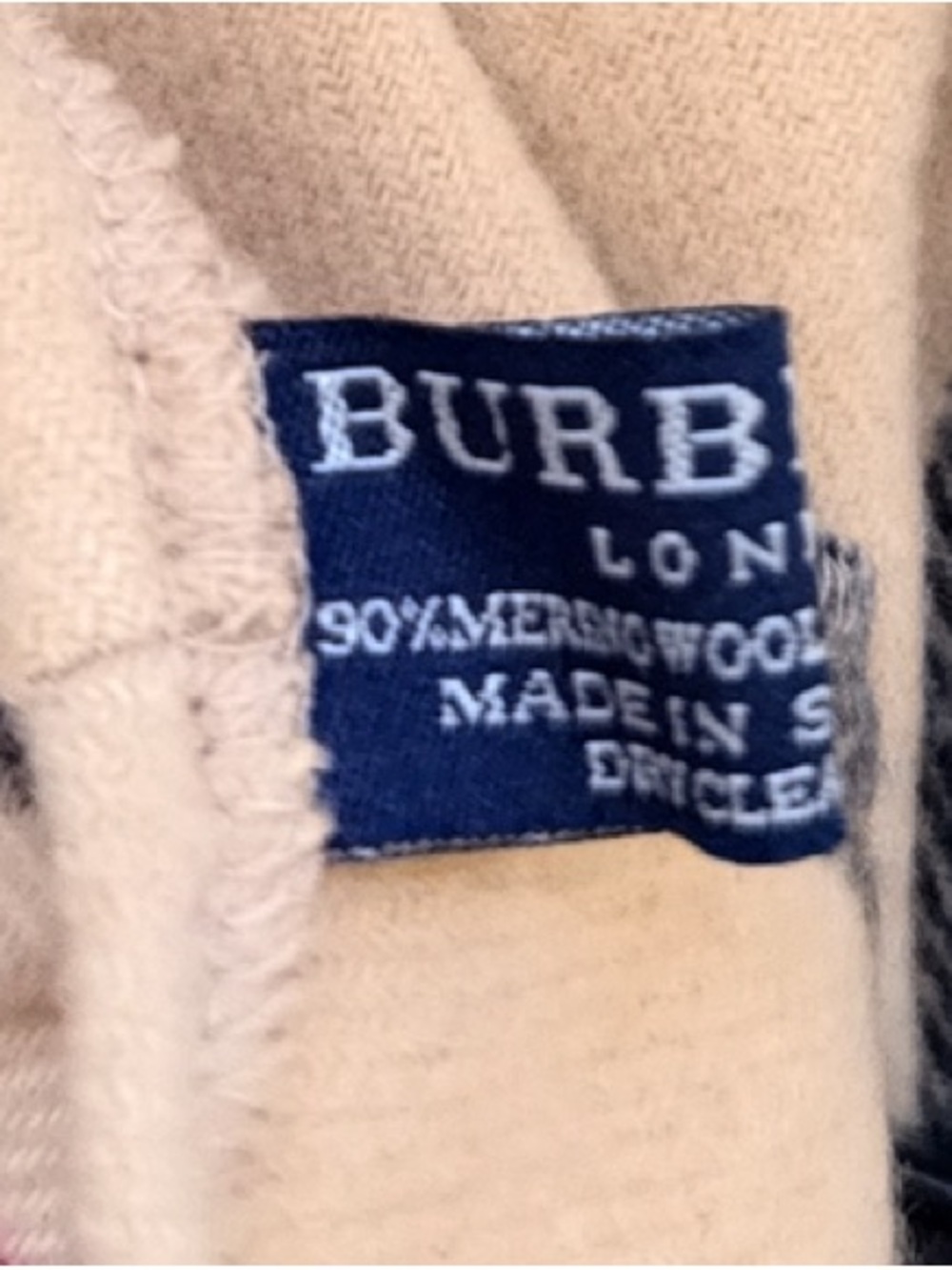 Burberry London Made in Scotland Classic Fringe Poncho Sweater - Camel Plaid - Picture 3 of 4